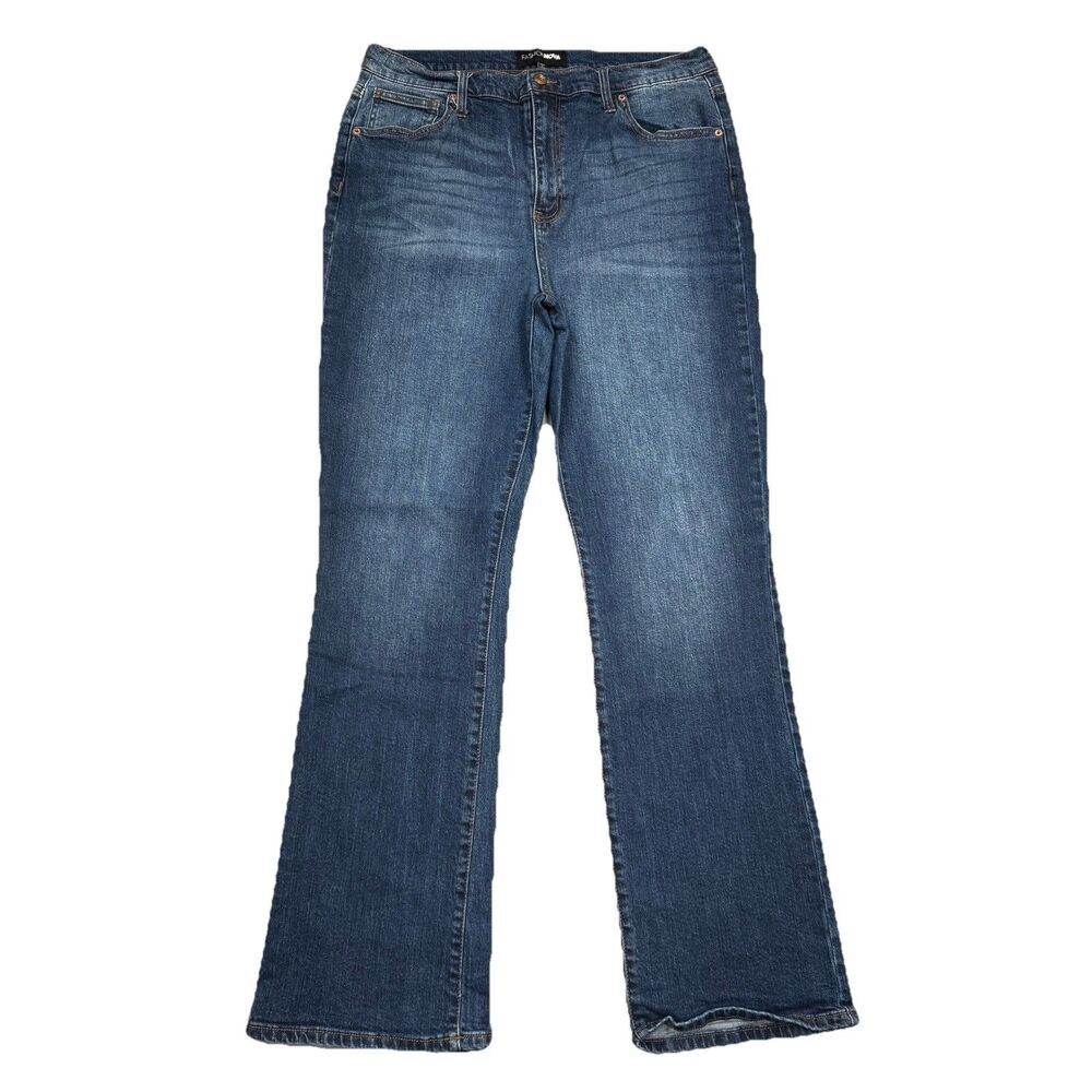 Fashion Nova Bootcut Jeans Juniors 15 Blue High Rise Stretch Measures 33 x 32